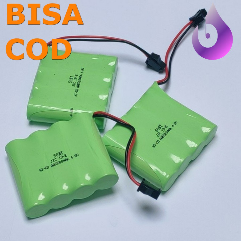 Baterai NiCd RC AA 5500mAh 4.8V Socket Hitam isi 4