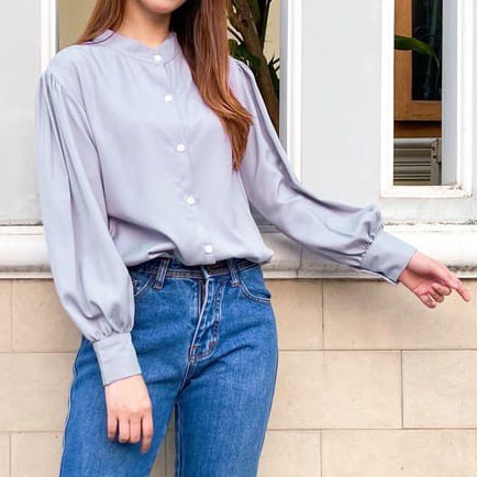 WANITA FASHION PEGGYA ATASAN KEMEJA WANITA BLOUSE-MILO