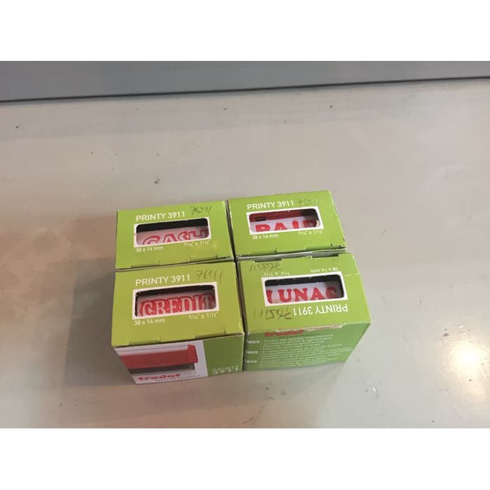 

Trodat Stempel Printy 3911 Cash - Credit - Paid - Lunas
