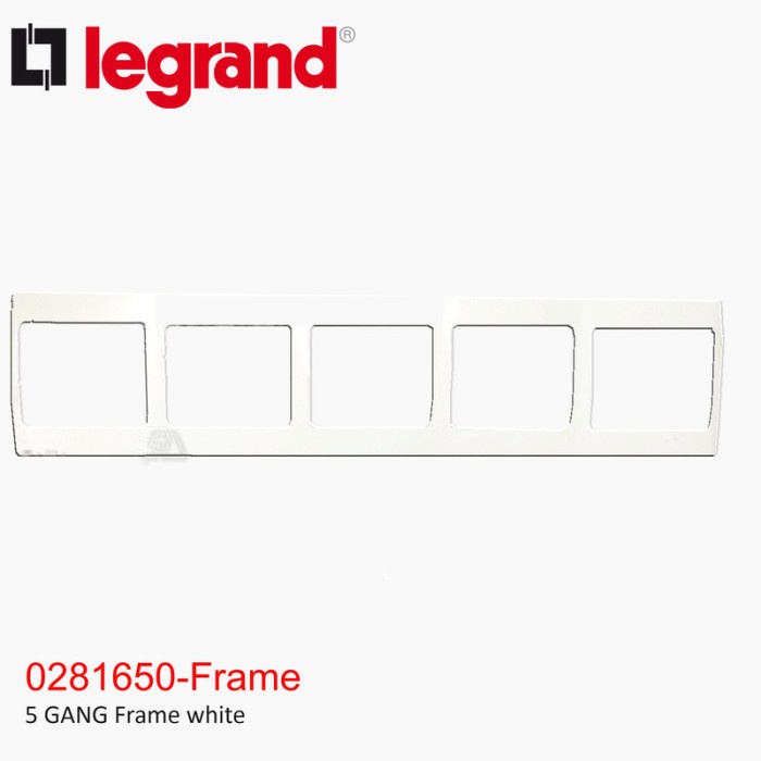 LEGRAND MALLIA FRAME 5 GANG WHITE