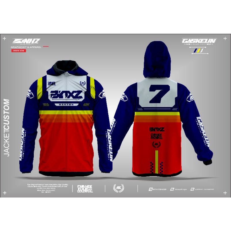 JAKET HODDIE TASLAN WATERPROOF CUSTOM