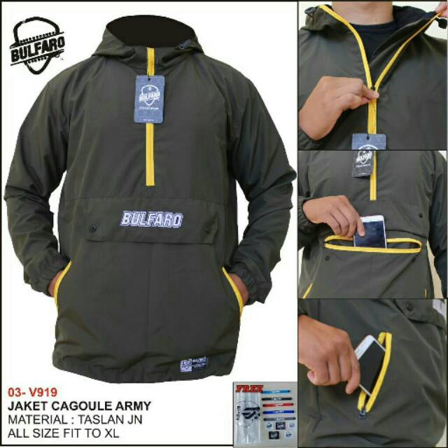 Promo Jaket Cagoule Pria Waterproof BULFARO Original / Jaket Hoodie Windbreaker / jaket doraemon