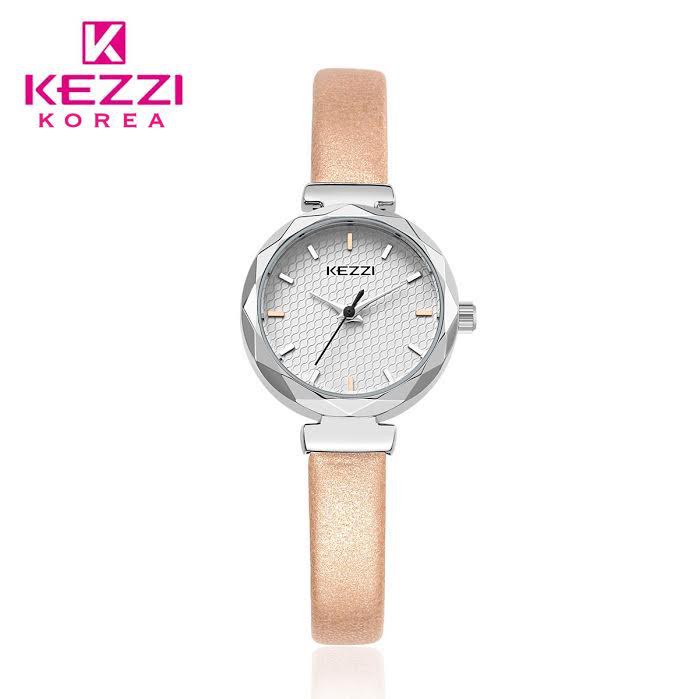 Kezzi Korea 1575 - Jam Tangan Fashion Wanita - Cream - Model Analog