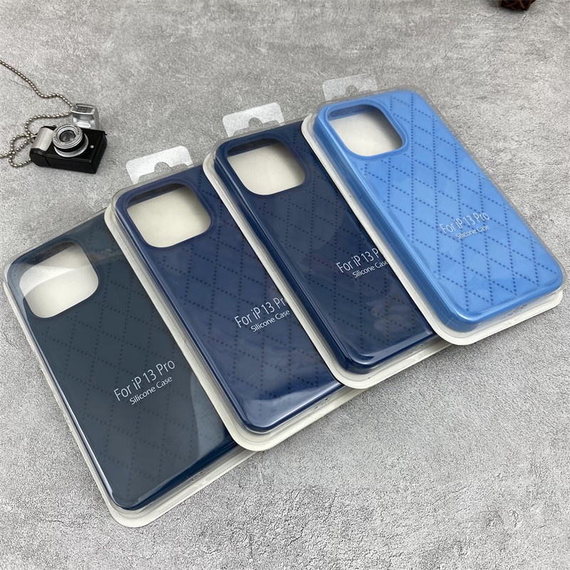 Soft Case Silikon Motif Kobalt Biru Untuk IPhone 13 12 11 Pro X XS MAX XR