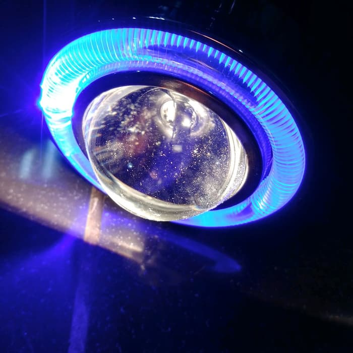 foglamp lampu sorot bumper depan angel eyes model proyektor projektor ring biru dan putih clear DLAA