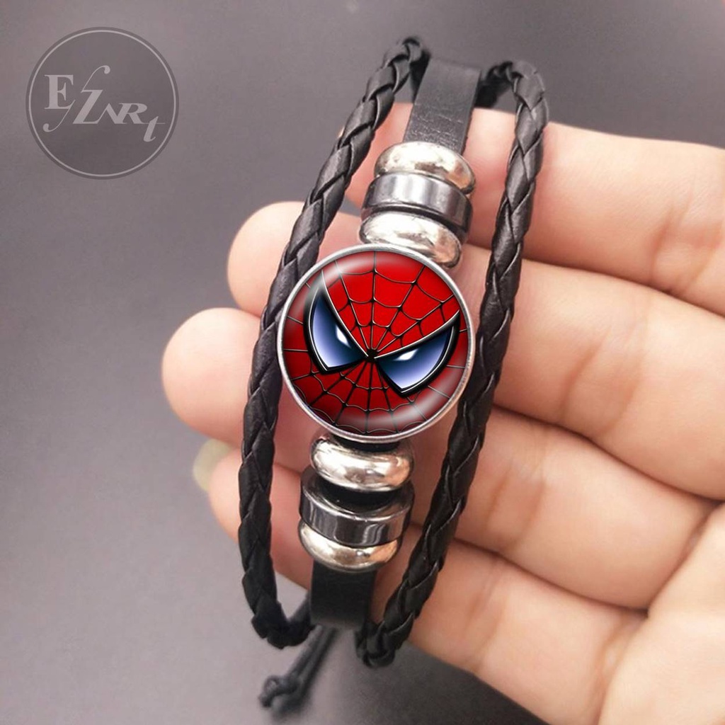 GELANG SPIDER MAN GAMBAR LOGO SPIDERMAN MARVEL HERO PETER PARKER KULIT KEPANG MULTILAYER PRIA WANITA