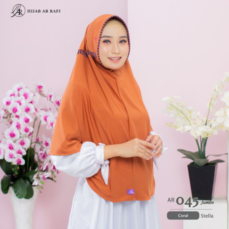 BESTSELLER ✅COD Bergo serut Arrafi 045 Jumbo Garis