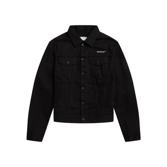 OW SS22 Diag Tab Slim Denim Jacket Black 100% Authentic