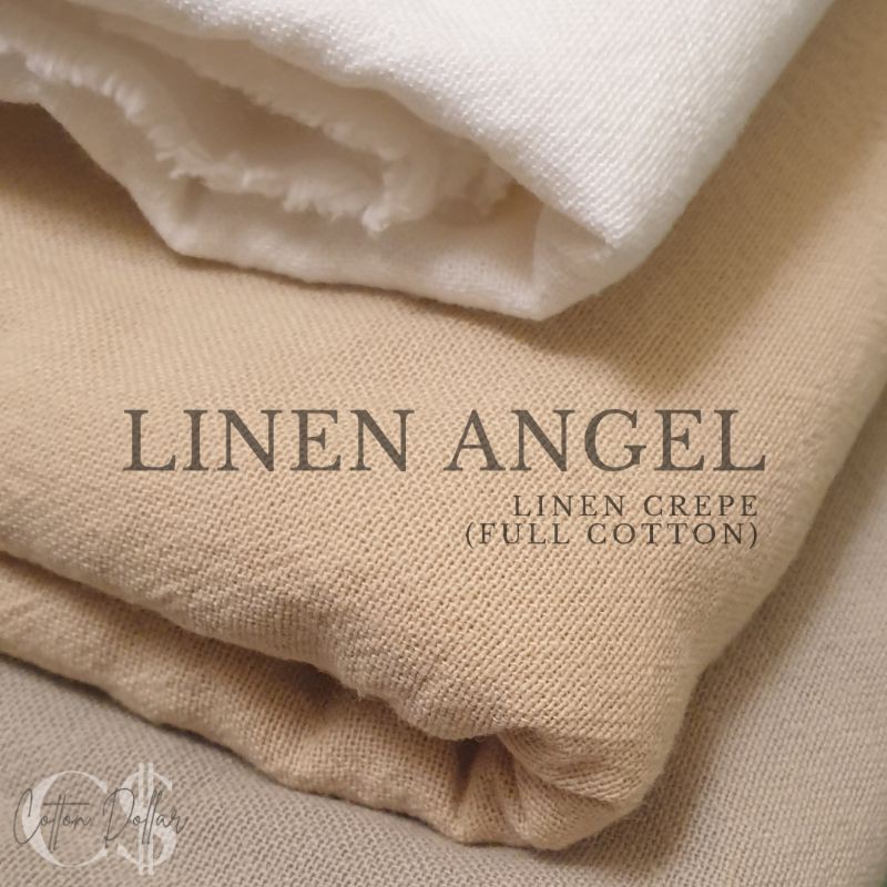 KAIN LINEN ANGEL CREPE FULL COTTON PREMIUM GRADE A | YARD ECERAN / GROSIR / ROLL / METERAN