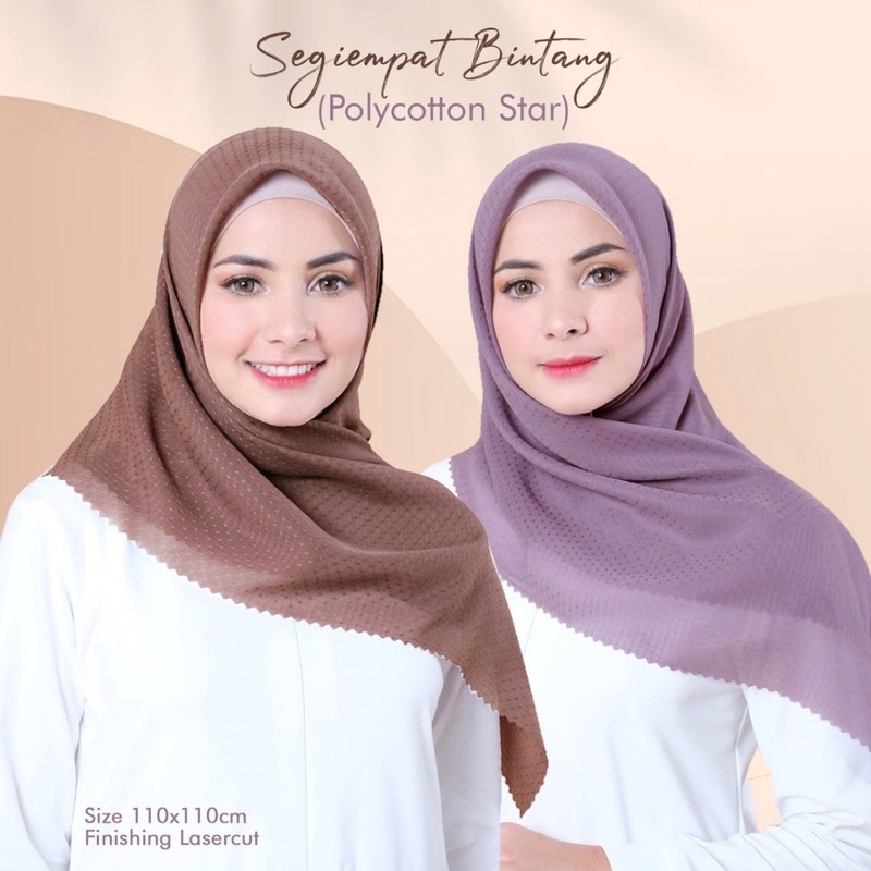 HIJAB SEGIEMPAT BINTANG / POTTON STAR LASERCUT