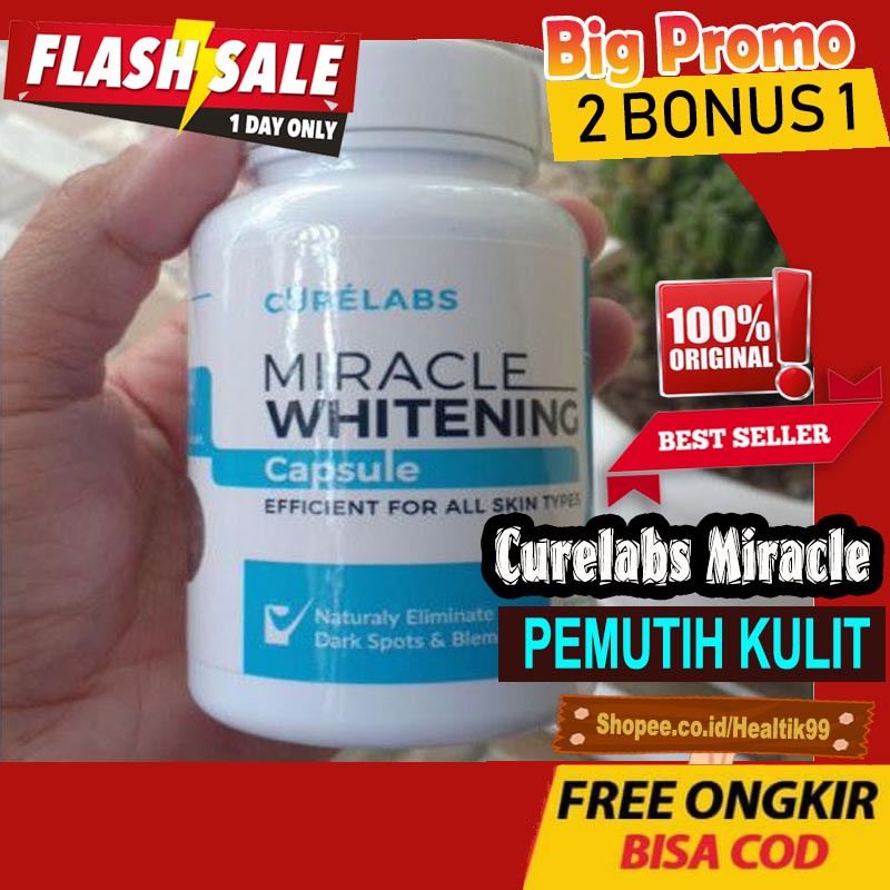 Kapsul Curelabs Miracle Whitening Capsule -  Curelabs Miracle Whitening Original Pemutih Kulit BPOM