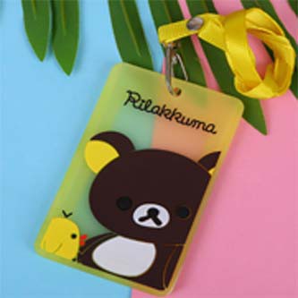 NT001 TEMPAT KARTU AKSES NAME TAG  ID CARD HOLDER KARTU NAMA TALI BAHAN SILICON 3D ANIMASI LUCU UNIK