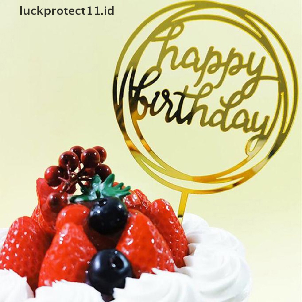 //HG&amp;ID// 10Pcs Acrylic Hand writing Happy Birthday Cake Topper Dessert Party Decoration .