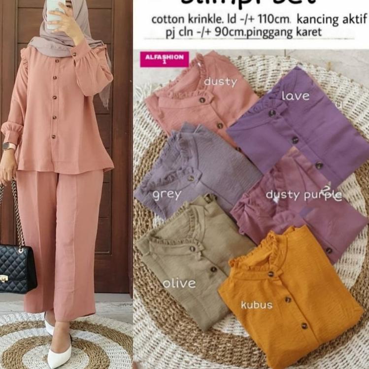 SLIMPI SET/SETELAN AIRFLOW CRINKLE | TRH.01Jl22х