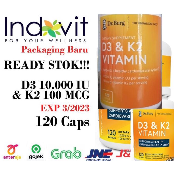 Dr Berg D3 & K2 Vitamin 120 Capsules ORI USA Lc