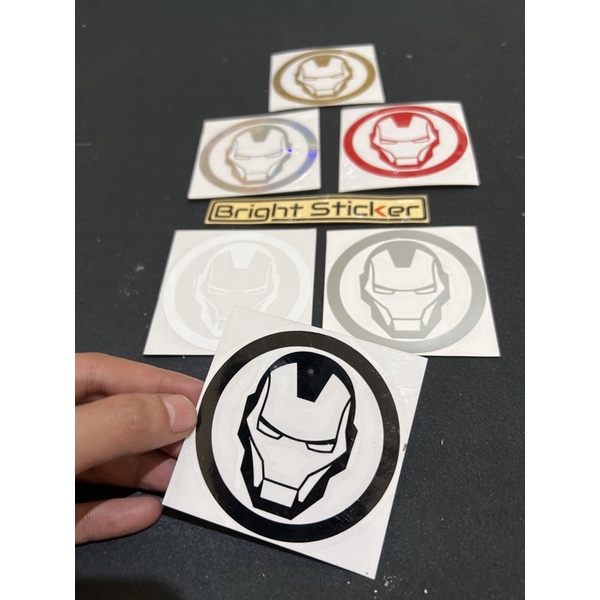 STICKER LOGO IRON MAN BULAT STICKER MOTOR MOBIL CUTTING