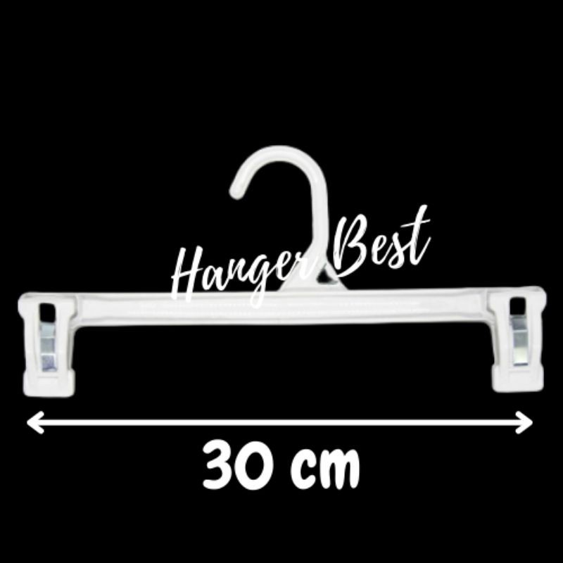 Hanger Jepit Celana / Kerudung / Rok / Dewasa-Remaja (30 cm) Plastik  Gantungan Baju Jepit (12 pcs)