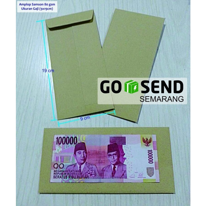 

Amplop Coklat Samson Gaji Ukuran 9x19 cm - 1 pak isi 100 pcs