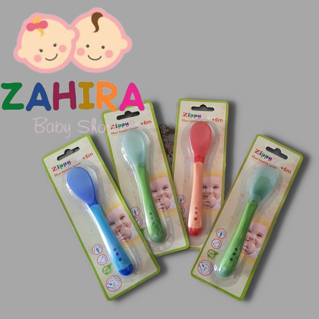 Sendok Makan Bayi Zippy/ Sendok Makan Sensor Panas/Heat sensing Spoon