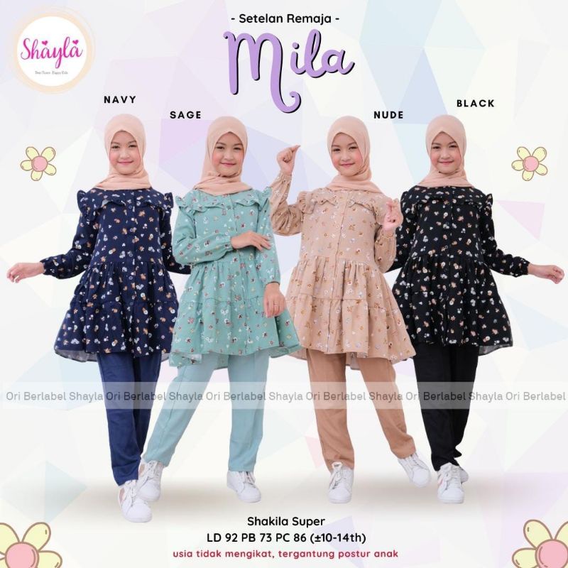 SETELAN ANAK REMAJA MILA SET ORIGINAL BY SHAYLA