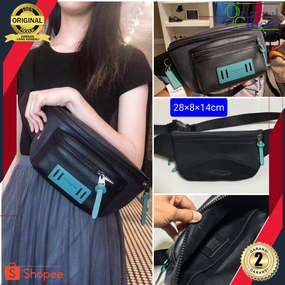 TAS WANITA I TAS COACH ORIGINAL FO BLACK BLUE I INCLUDE PAPERBAG I ORIGINALCLOCK STORE