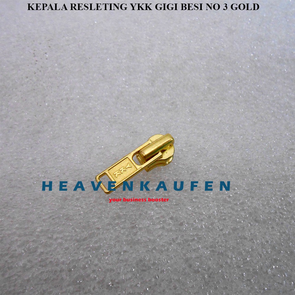 Kepala Resleting Kepala Zipper YKK Type Gigi Besi Kecil No 3 Warna Gold Emas