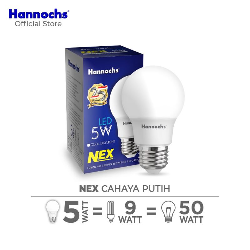 Lampu LED Hannochs NEX 5/7/9/12/15 Watt - Cahaya Putih