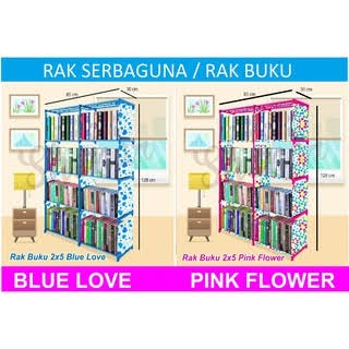 (2KG) SHENAR RAK BUKU SERBAGUNA 2X5 SUSUN UKURAN 85X33X125CM BAGUS DAN KUAT