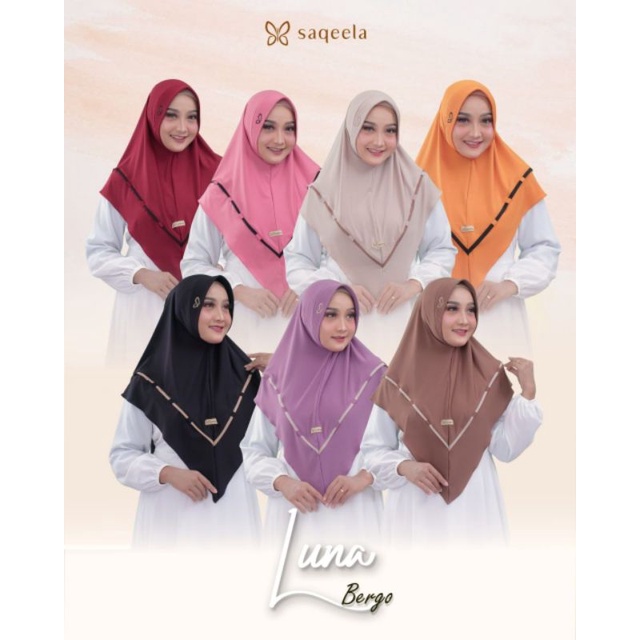HIJAB INSTAN BERGO LUNA BY SAQEELA HIJAB READY STOCK