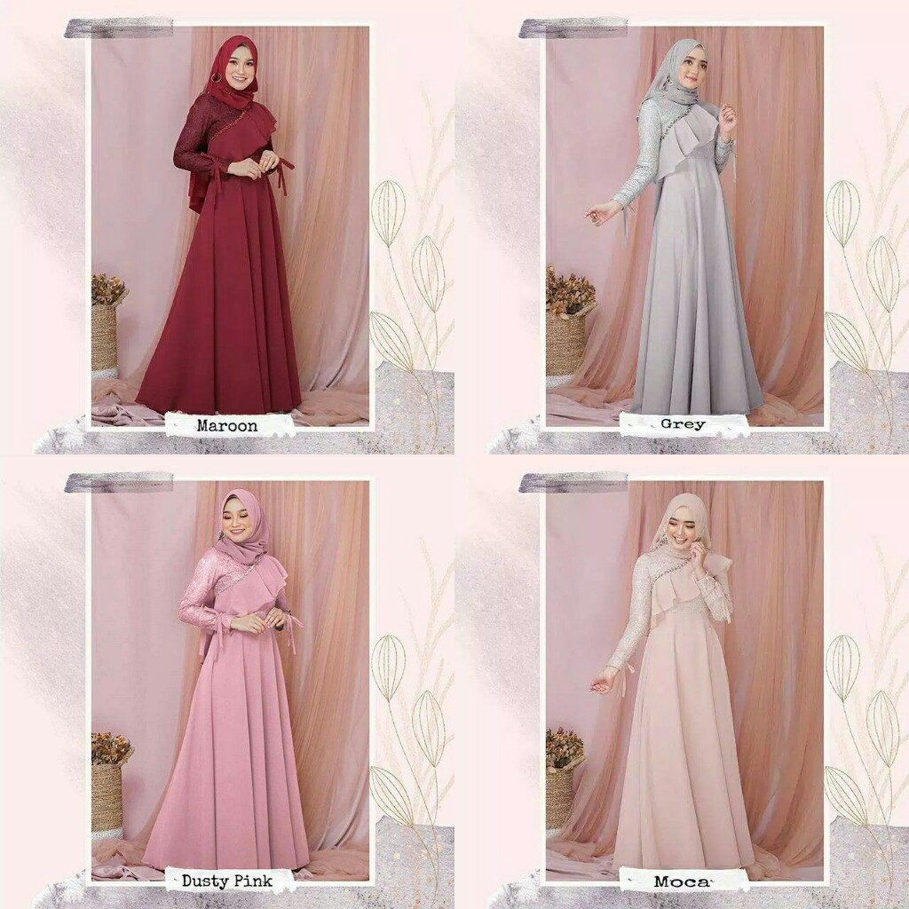 Bisa COD LUCIANA DRESS – Fashion Hits Fashion Muslim Gamis kondangan wanita Dress brukat