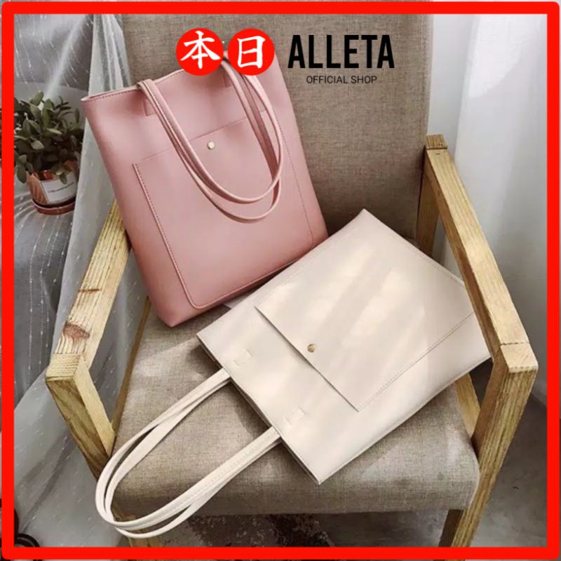 ALLETA TAS TOTEBAG TOTE BAG BAHU IMPORT KULIAH LAPTOP WANITA KOREA SEKOLAH MURAH PREMIUM LUCU KEKINI