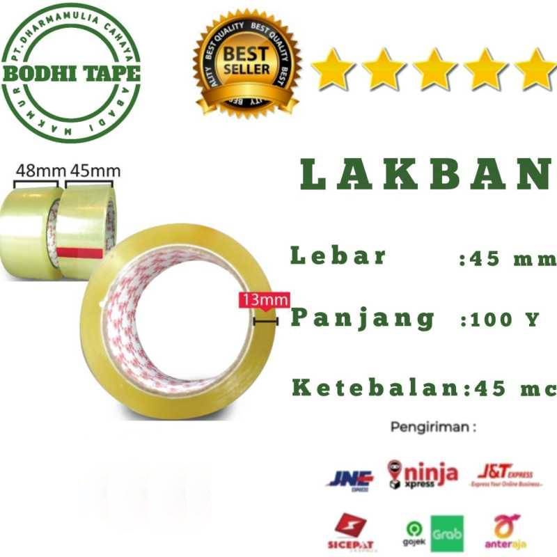 LAKBAN BODHI BENING &amp; COKLAT 45mm X 100 yard Termurah Berkualitas