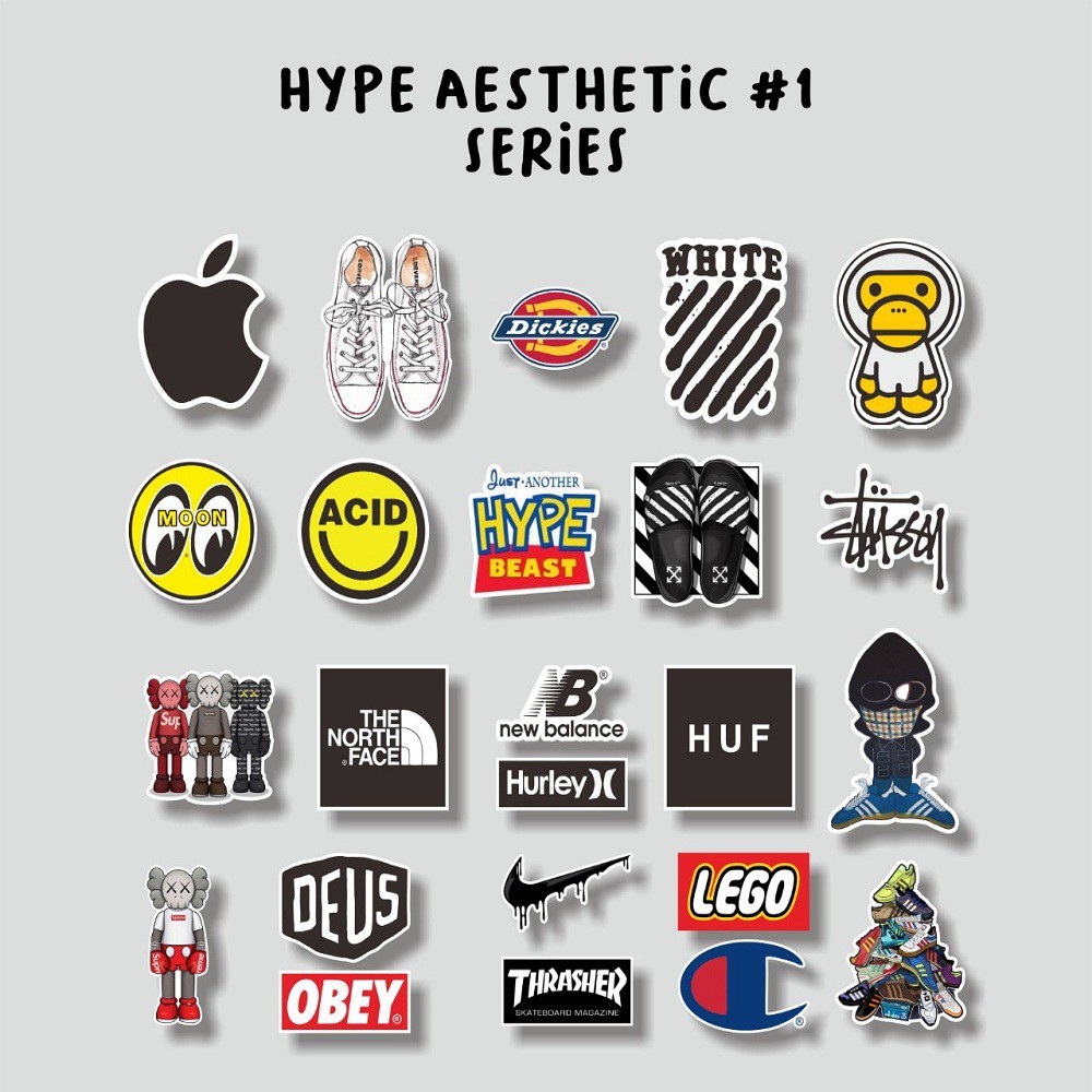 

STICKER AESTHETIC HYPEBEAST #1 SERIES CASE HANDPHONE LAPTOP TUMBLR STIKER DIY DECO BUJO