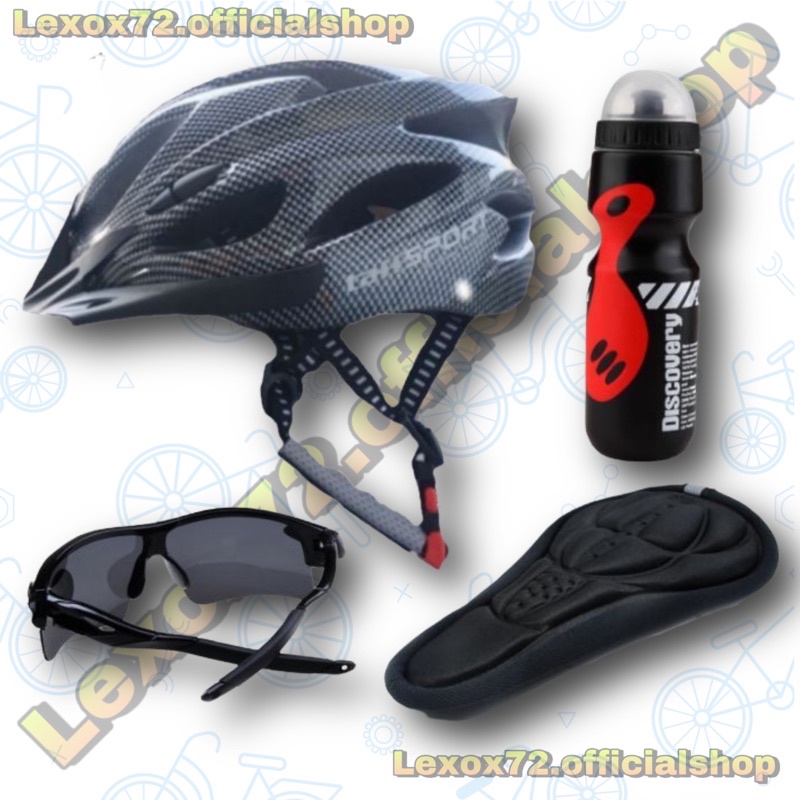 Helm sepeda taffsport full fvc foam mtb roadbike seli - paket siap gowes