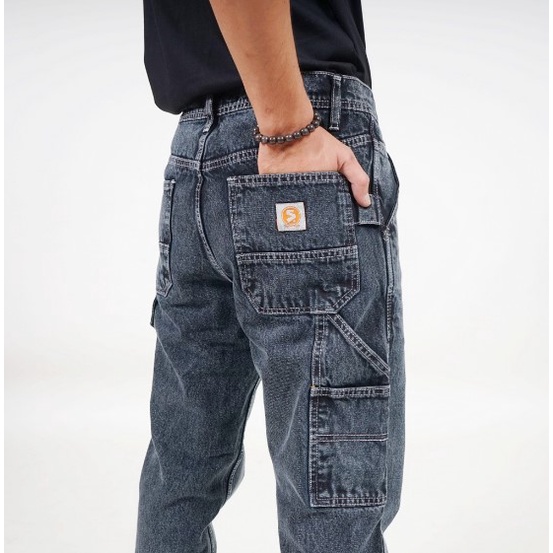 CELANA PANJANG DENIM PRIA SUPER EGO | SECARP SNOW BLACK