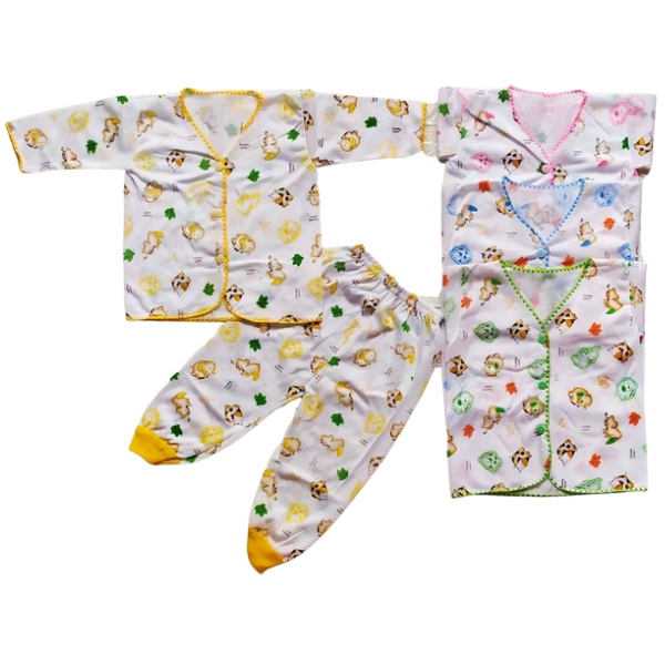 Setelan baju bayi unisex lengan panjang 0-6 bulan setelan piyama lengan panjang 0-6 bulan promo baju tidur bayi pakaian bayi baru lahir bahan katun lembut motif lucu