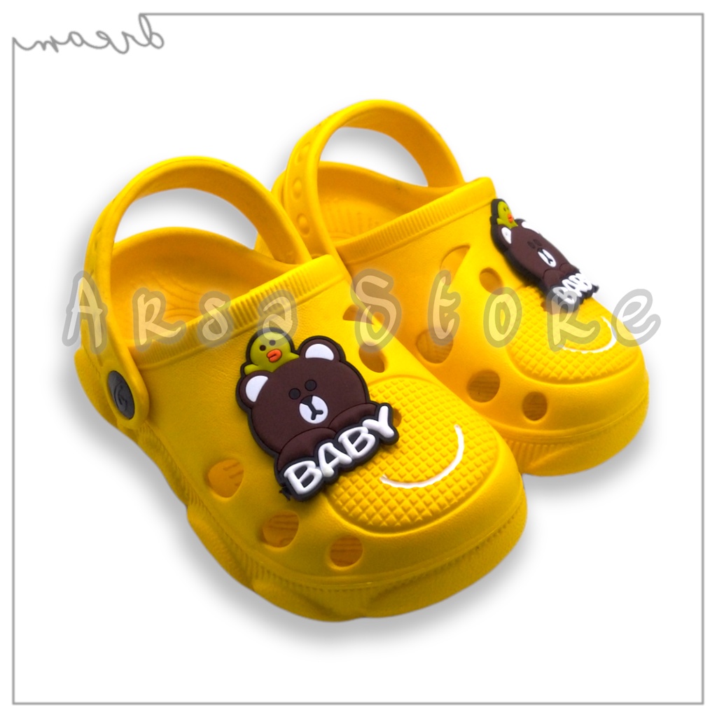 Sendal Baim Anak Tali Belakang / Sandal Sepatu Anak Laki Laki Motif Panda Umur 1 2 3 Tahun Terlaris