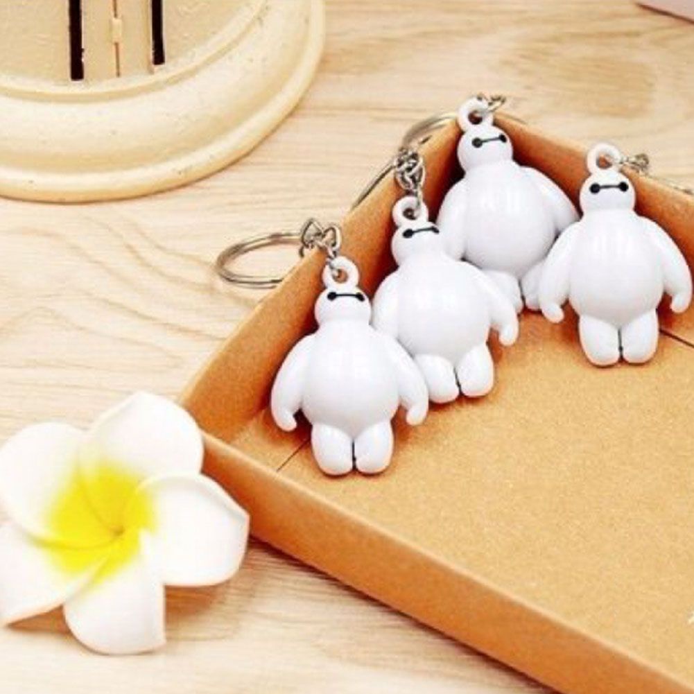 SUYOU Home Decor Keychain Key Accessory Anime Figure Pendant Key Ring for Backpack Cute For Kid Girl Women White Baymax Kawaii Cartoon