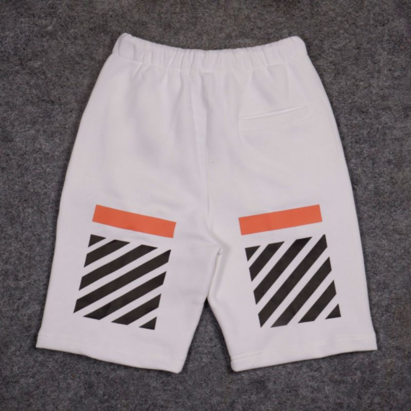 CELANA PENDEK SHORT PANTS OFF WHITE DIAOGANAL SPRAY MIRROR QUALITY PREMIUM