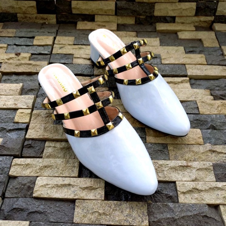 Murano Kevia White Glossy Sepatu Big Size Jumbo 41-46