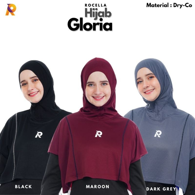 Rocella Hijab Gloria Hijab Olahraga Sport Hijab Instant Menutup Dada