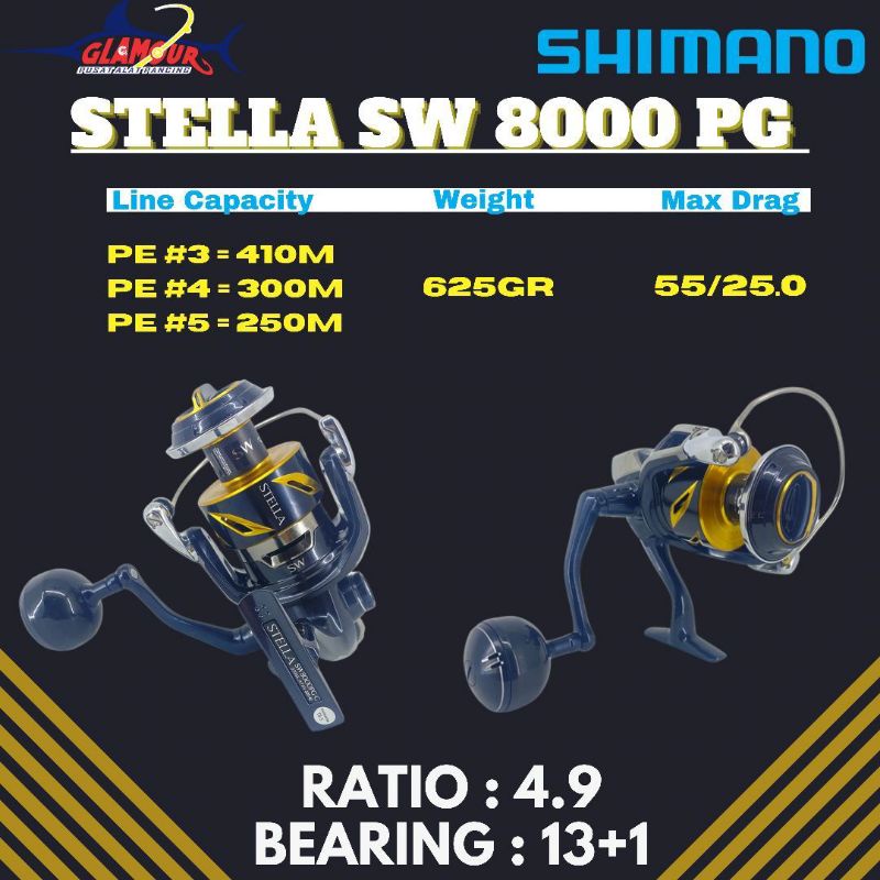 REEL PANCING / KATROL PANCING / REEL SHIMANO / KATROL SHIMANO / SHIMANO STELLA SW 8000 PG / POWER HA