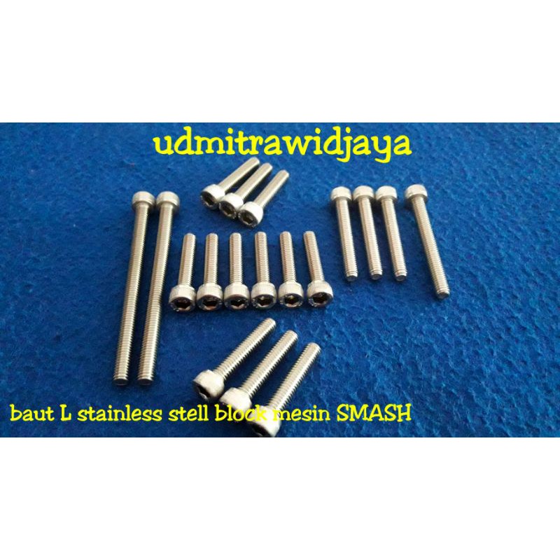 Baut L blok mesin SMASH stainless stell