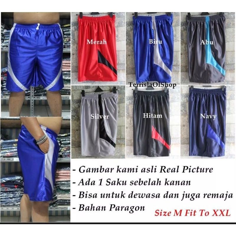 celana kolor pendek paragon sporty unisex S,M, L, XL, XXL