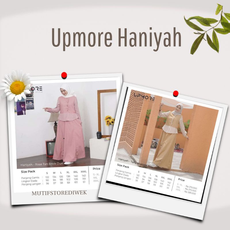 MUTIF GAMIS UPMORE HANIYAH TAFFY MUSTARD| ROSE TAN BRICK| PURPLE
