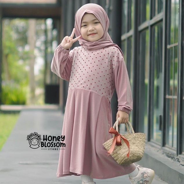 HONEYBLOSSOM gamis bayi perempuan 0 6 bulan alesha / gamis bayi tile organza
