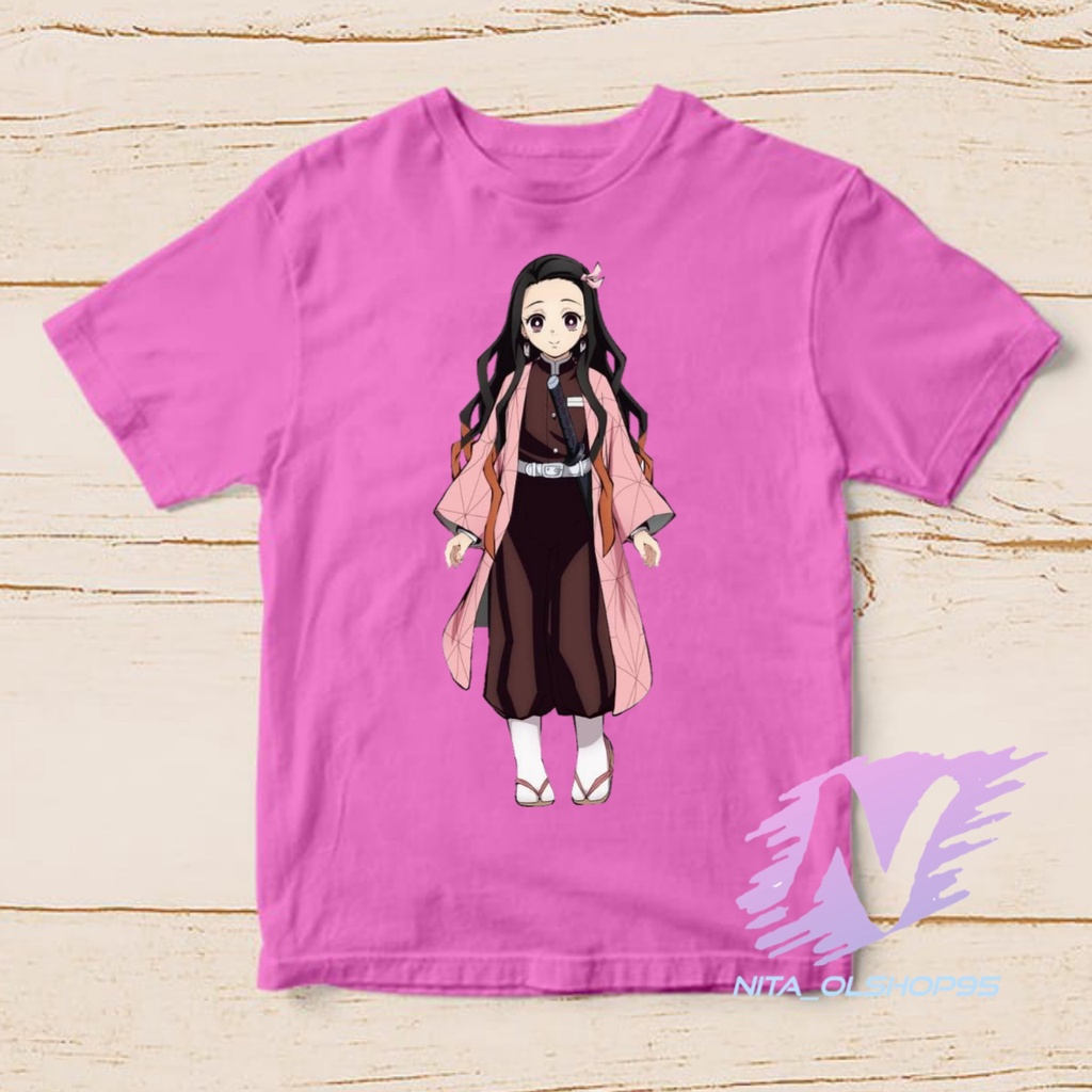 kaos anak  anime demon slayer kimetsu no yaiba baju kaos nezuko chibi