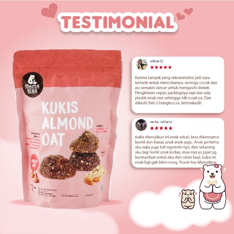 (MAMA BEAR) Kukis almond oat mama bear rasa Cokelat Chip / Pelancar ASI Mamabear / ASI Booster Terlaris