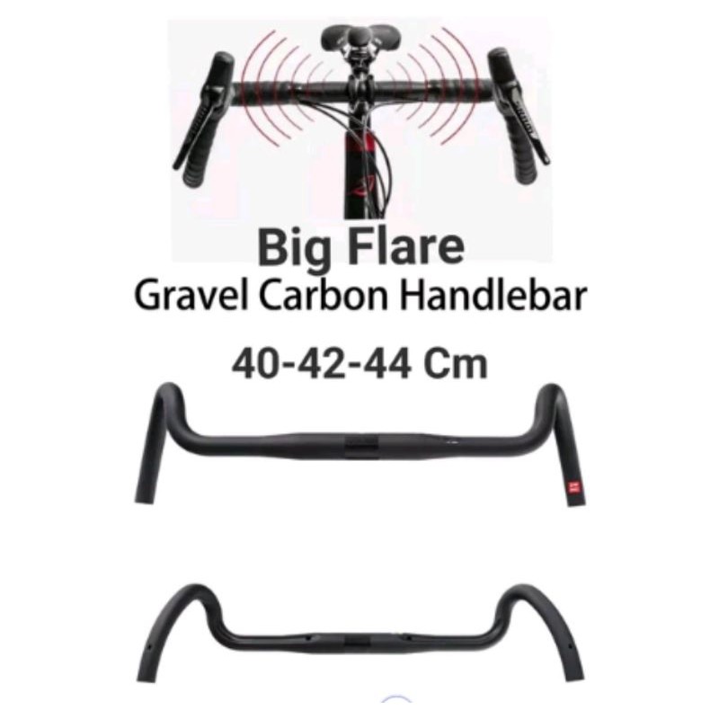 Handlebar Carbon Gravel Stang Big Flare Cyclocross Road Bike Balap Handlebars DropBar Cycle Cross