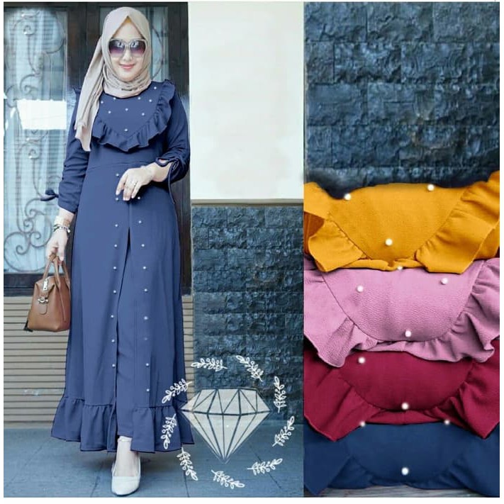 SPESIAL ATASAN PAKAIAN WANITA MUSLIM GAUN SETELAN Baju Setelan wanita mirabel waffle 2in1 navi stela